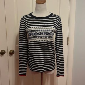 J.Crew blue and white striped sweater